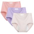 thumbnail image 1 of AOLIGEI 4 Pack Plus Size Menstrual Period Underwear for Women Mid Rise Cotton Postpartum Ladies Panties Menstrual Leak Proof Protective Briefs, XL-6XL/US XS-2XL, 1 of 8