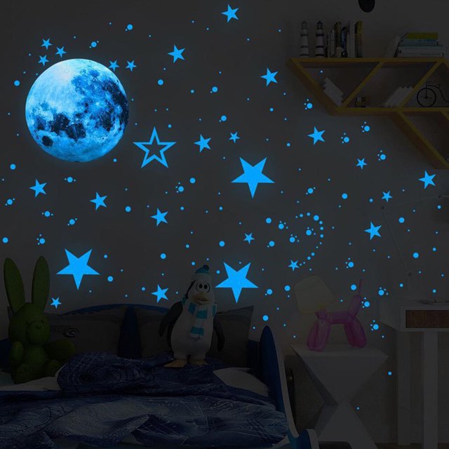 200 Multicolor Glow-in-the-Dark Stars – Fun Wall & Ceiling Decals For Kids' Rooms!