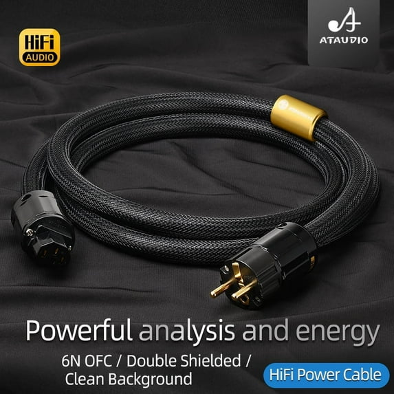 AOLIGEI Hi-end 6N OFC HiFi Audio EU/US/AU Power Cord Double Shielding Connection Filterure Amplifier Power Cable