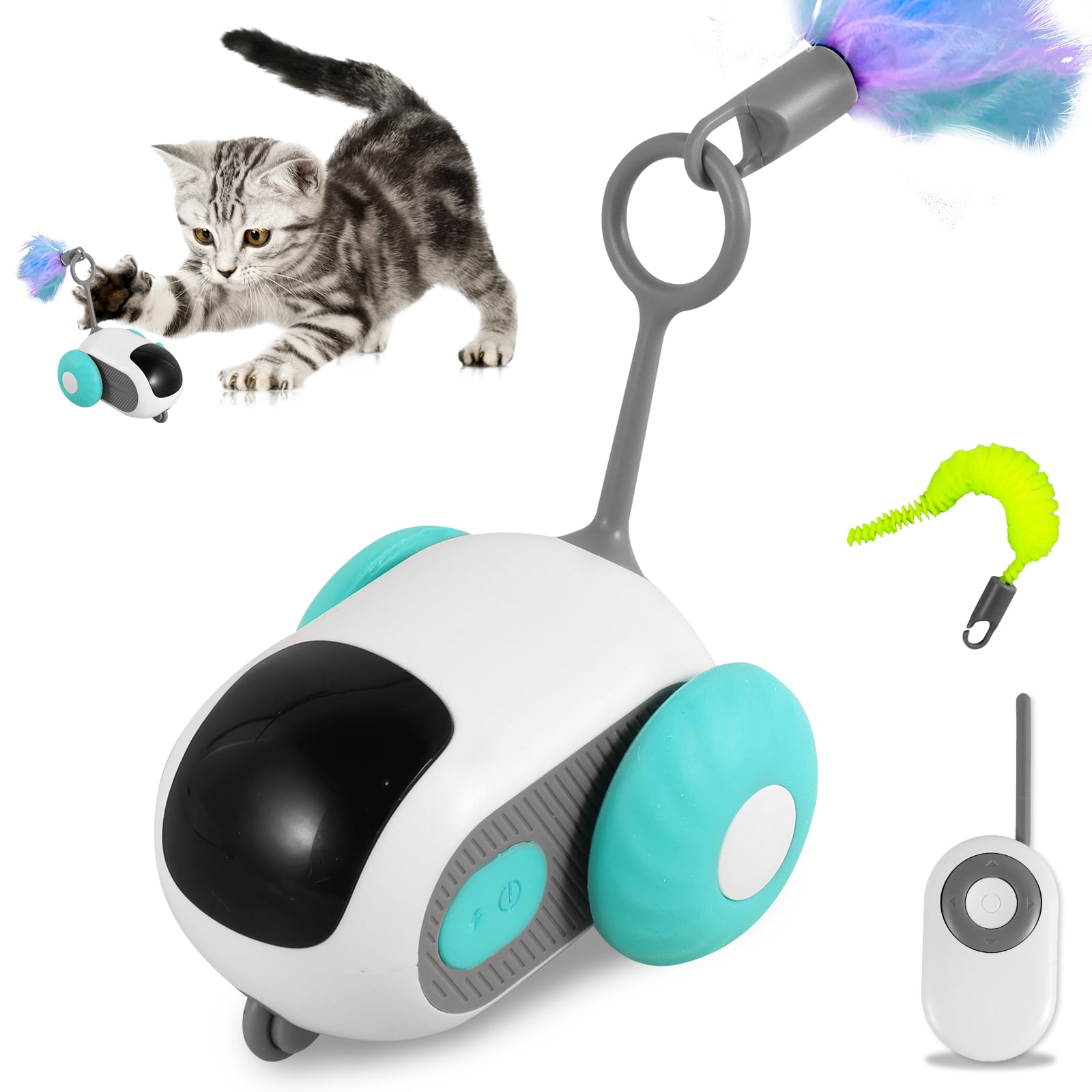 Remote Control Cat Machine AOLIGEI Interactive Cat Toys Remote Control Toy USB Rechargeable ...