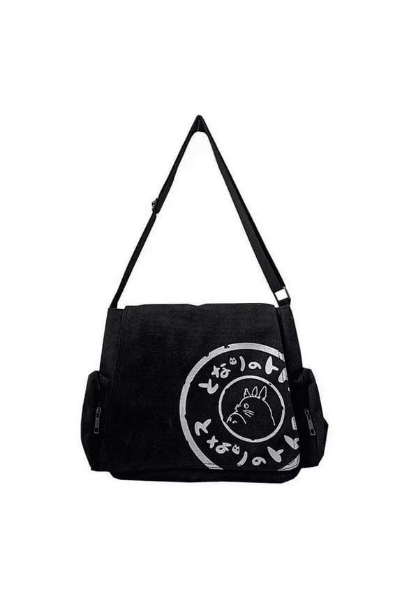 Japanese Totoro Canvas Messenger Bag Stylish Cartoon Crossbody Bag