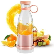 AOLIGEI Portable Blender Personal Juicer Cup mini USB Rechargeable Electric Fruit Smoothie Milkshake Shaker Mixer Machine 350ML (Pink)