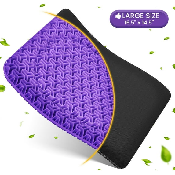 AOLIGO 17" x 15"Gel Seat Cushion, Soft & Breathable for Wheelchair, Office Chair, Long Sitting