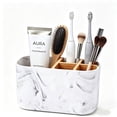 thumbnail image 1 of AOLIGO 5 Slot Toothbrush Holder for Bathroom, Electric Toothbrush Organizer with Removable Compartment, Marble White, 1 of 7