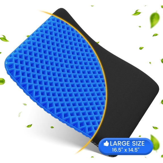 AOLIGO Gel Seat Cushion, 17" x 15" Seat Cushion, Office Chair Cushion, Blue