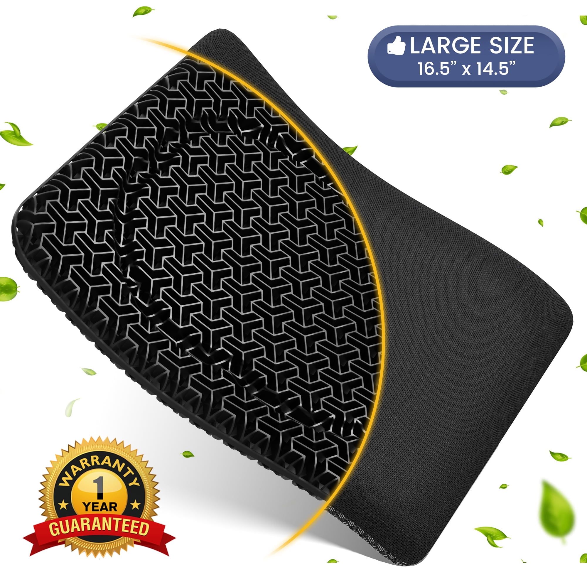 Walmart Coupons of AOLIGO Gel Seat Cushion for Long Sitting, Office Chair, Car, Wheelchair, Black