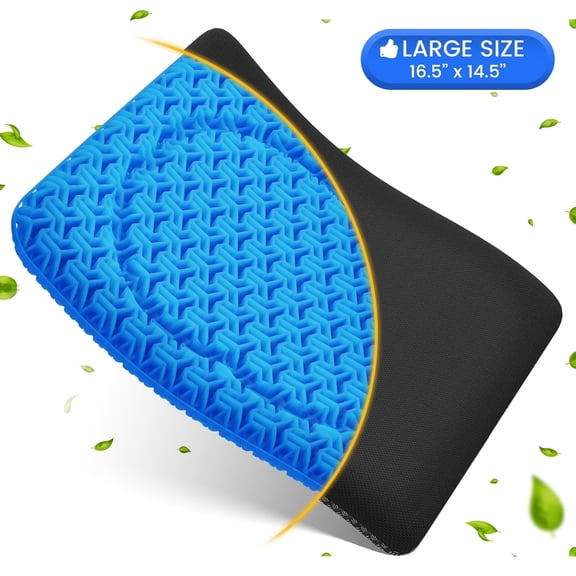 AOLIGO Gel Seat Cushion for Wheelchair, Office Chair, Car Seat, Blue