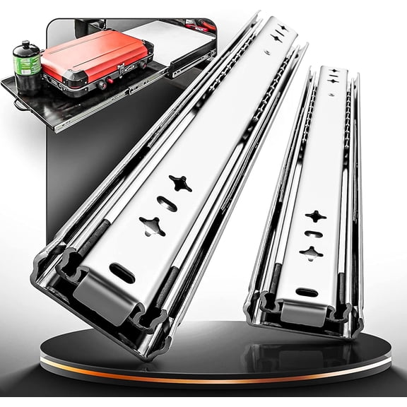 AOLISHENG 53MM Heavy Duty Drawer Slides 40 Inch 170 lb Load Capacity 3 Section Drawer Slide Rails Side Mount 2Pcs