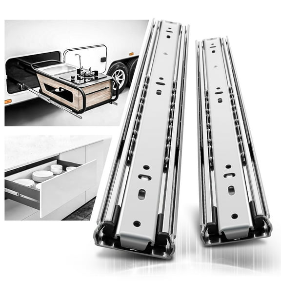 AOLISHENG Heavy Duty Drawer Slides 16'' Full Extension Ball Bearing Telescoping Tool Box Runners 150 lb Load Capacity Side Mount 1 Pair