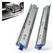 AOLISHENG Heavy Duty Drawer Slides 20'' with Lock 250lb Bearing Capacity Full Extension 3 Section Industrial Locking Slide Rails 1Pair