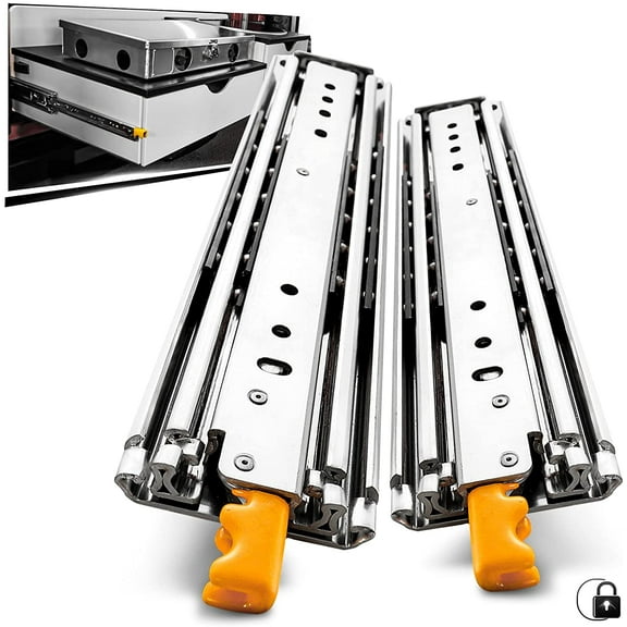 AOLISHENG Heavy Duty Drawer Slides 60 inch with Lock 250lb Load Capacity Side Mount 1 Pair