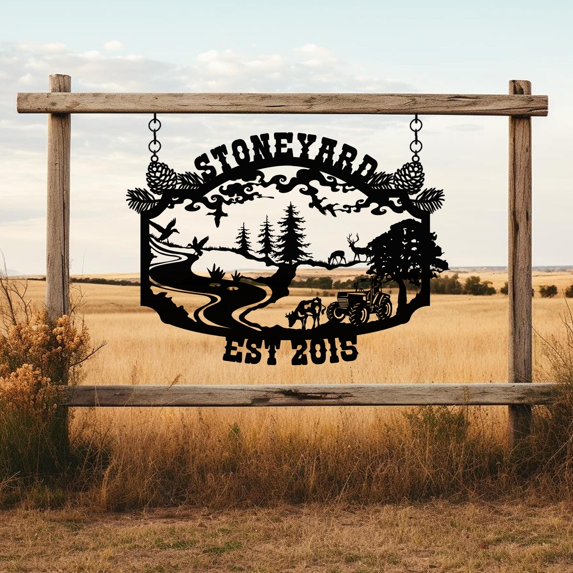 AOLOA Custom Metal Signs | Personalized Farm House Metal Sign | Custom Metal Ranch Name Sign | Family Name Metal Sign | Metal Wall Decor | Personalized Camping Gifts | Gift For Family(10inches)