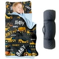 thumbnail image 1 of AOLOA Custom Name Toddler Nap Mat, Heavy Construction Vehicle Theme with Cement Mixers, Cozy Gray Sleeping Bag Blanket for Kids, Ideal for Daycare, Preschool, Home & Travel, 1 of 8