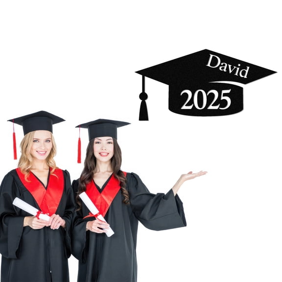 AOLOA Personalized Name Graduation Gifts, Graduation Cap Design Metal Signs Customized, Class of 2025 Decorations, Custom Metal Name Sign Wall Art for Home Room Decor Grad Congrats Party Gift Color04