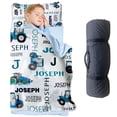 thumbnail image 1 of AOLOA Personalized Toddler Nap Mat - Custom Name Slumber Bag with Blue Farm Machinery Design, Soft and Cozy Sleeping Bag for Kids, Perfect for Daycare, Preschool, and Farm-Themed Naptime Adventures, 1 of 8