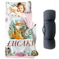 thumbnail image 1 of AOLOA Personalized Toddler Nap Mat with Name – Fox Theme Roll-Up Sleeping Mat for Preschool Daycare, Removable Pillow Soft Minky Blanket, Custom Kids Nap Mat for Girls, Ideal for Travel or Camping, 1 of 8