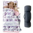 thumbnail image 1 of AOLOA Personalized Toddler Nap Mat With Pillow and Blanket for Preschool. Custom Name Purple Butterfly Sleep Mat for Kindergarten Girls.(Cushions + Pillows22.5"x55"+Blanket size: 33.5" x 45"), 1 of 8