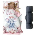thumbnail image 1 of AOLOA Personalized Toddler Nap Mat for Preschool, Custom Name Kids Nap Mat with Pillow Cover and Nap Blanket, Daycare Nap Mat for Kindergarten, Elephant Flower Design Nap Mats, Easy Carry, 1 of 8