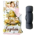 thumbnail image 1 of AOLOA Personalized Toddler Nap Mat for Preschool, Custom Name Kids Nap Mat with Pillow Cover and Nap Blanket, Daycare Nap Mats for Kindergarten, Lemon Tea Design Rolled Slumber Bags Easy to Carry, 1 of 8
