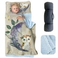 thumbnail image 1 of AOLOA Personalized Toddler Nap Mat for Preschool, Custom Name Kids Nap Mat with Pillow Cover and Soft Dot Minky Blanket, Purple Owl Design Daycare Nap Mats, Rolled Slumber Bags Easy to Carry, 1 of 8