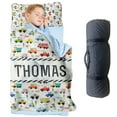 thumbnail image 1 of AOLOA Personalized Toddler Nap Mat, Small Car Theme Daycare Sleeping Bag, Custom Name All-in-One Sleeping Bag Blanket for Preschool Children, Perfect Gift for Car Lover, 1 of 8