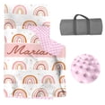 thumbnail image 1 of AOLOA Toddler Nap Mat with Pillow and Blanket, Personalized Name Toddler Sleep Mat, Extra Large Rolled Napping Mats, Washable, Light, for Kids Girls Daycare Preschool Travel（Rainbow）(Fixed Size), 1 of 7