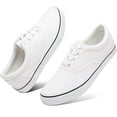 thumbnail image 1 of AOMAIS Men Fashion Canvas Sneakers Non-slip Low top Shoes Comfortable Round Toe Walking Shoes Casual Lace up Tennis Shoes(White US7), 1 of 9