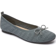 AOMAIS Women s Ballet Flats Knit Mesh Flats Round Toe Shoes Comfy Slip Ons Casual Dress Flats Waling LoaferDeep Gray,US8