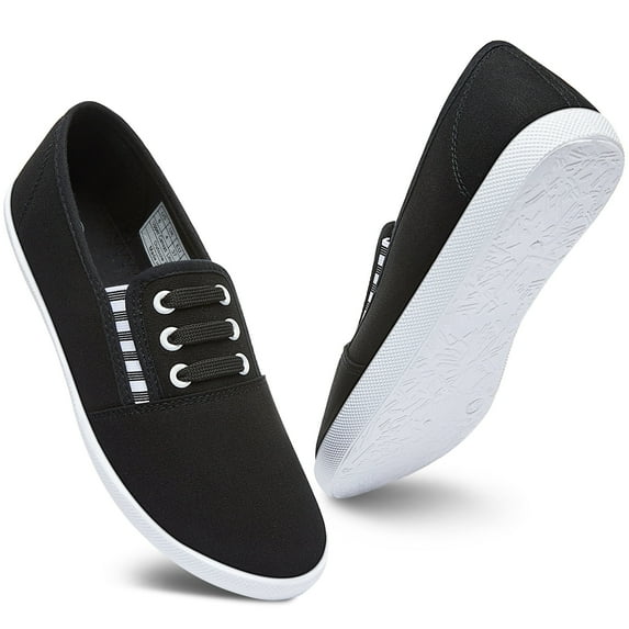 AOMAIS Women’s Slip On Canvas Shoes Sneakers Fashion Elastic Sneakers(Black US9)