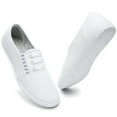 thumbnail image 1 of AOMAIS Women’s Slip On Canvas Shoes Sneakers Fashion Elastic Sneakers（White US10）, 1 of 12