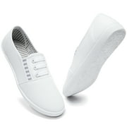 AOMAIS Women’s Slip On Canvas Shoes Sneakers Fashion Elastic Sneakers（White US9）