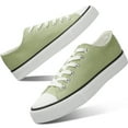 thumbnail image 1 of AOMAIS Womens Canvas Fashion Sneakers Classic Low Top Fabric Shoes Casual Walking Canvas Flats Cute Lace Up Tennis Shoes for Lady(Grass Green US11), 1 of 7