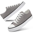 thumbnail image 1 of AOMAIS Womens Canvas Fashion Sneakers Classic Low Top Fabric Shoes Casual Walking Canvas Flats Cute Lace Up Tennis Shoes for Lady(Gray US12), 1 of 7