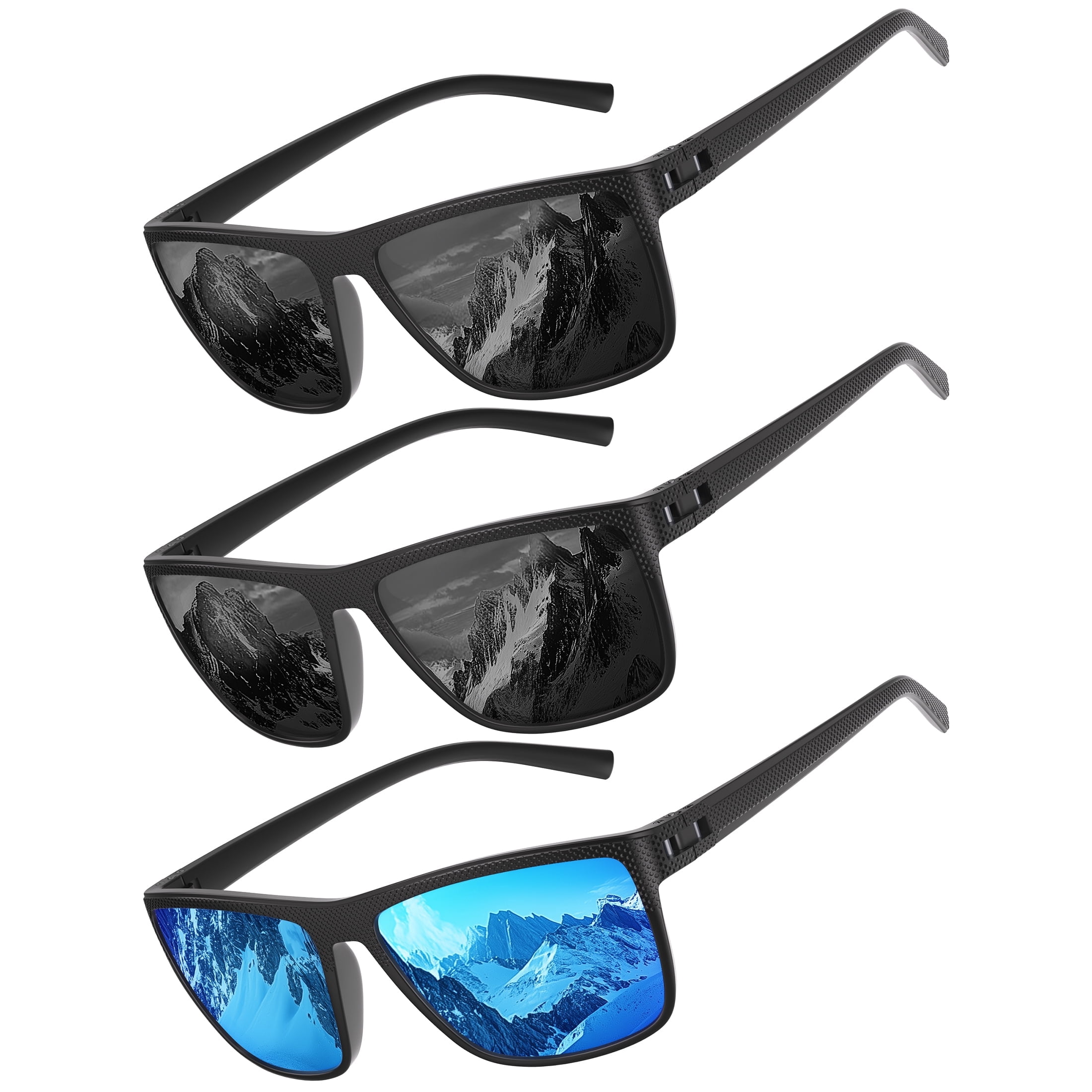 AOMASTE Polarized Sunglasses for Men Square Lightweight Frame Sun Glasses UV400 Protection for Driving Fishing Golf