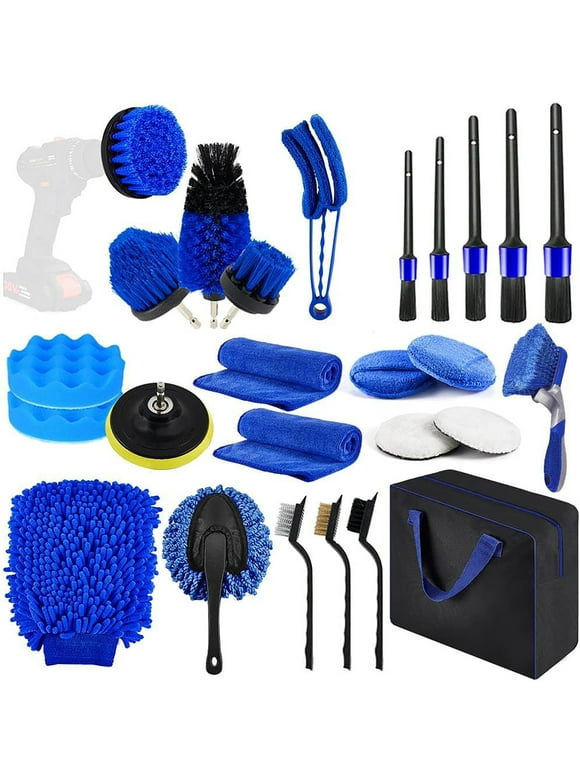 AOMBOO 27Pcs Car Detailing Kit Interior Cleaner, Detailing Brushes Car Cleaning Kit for Wheel, Dashboard, Air Vent, Leather
