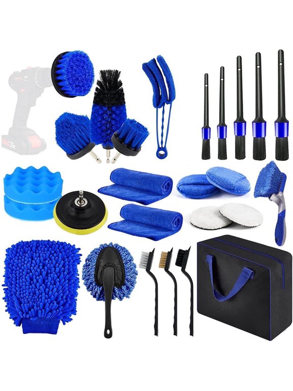 27Pcs Car Detailing Kit Interior Cleaner, Detailing Brushes Car Cleaning Kit for Wheel, Dashboard, Air Vent