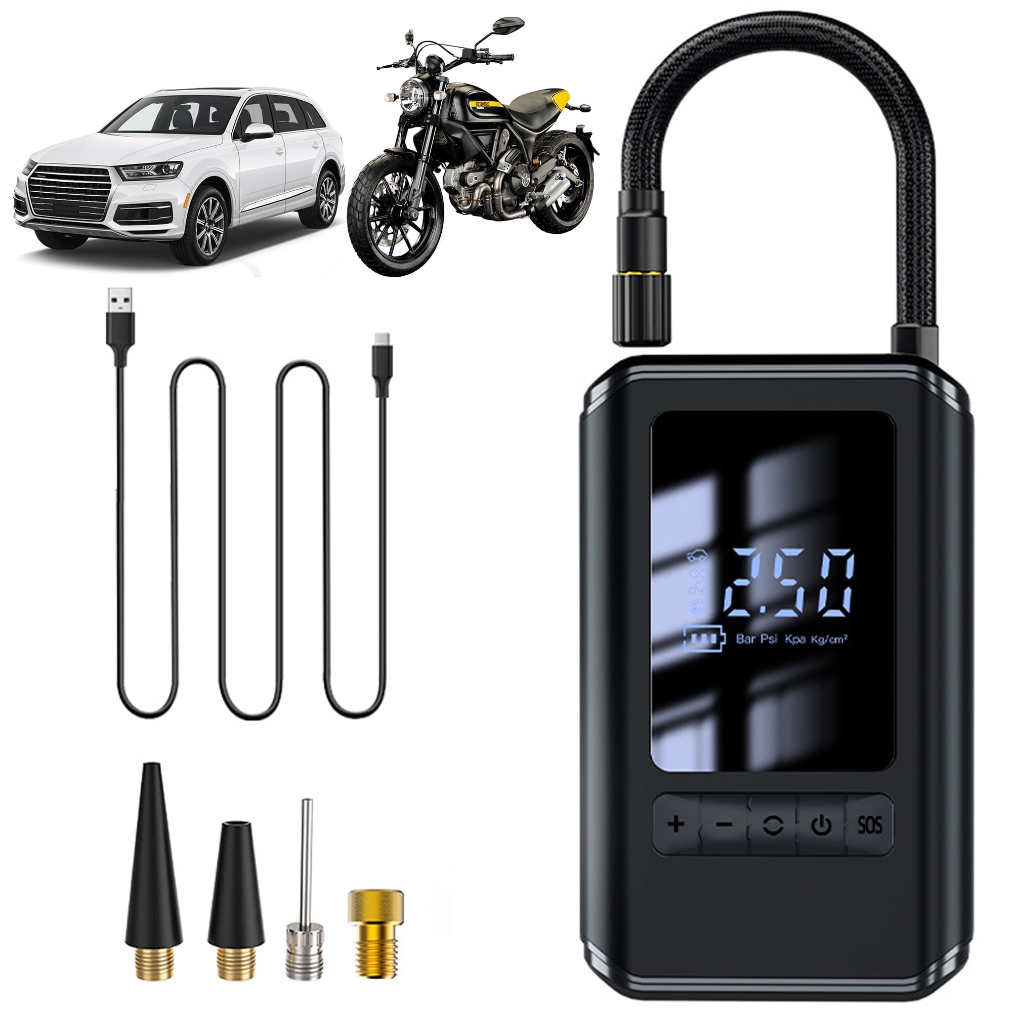 AOMBOO Tire Inflator Portable Air Compressor, for Car Tires with