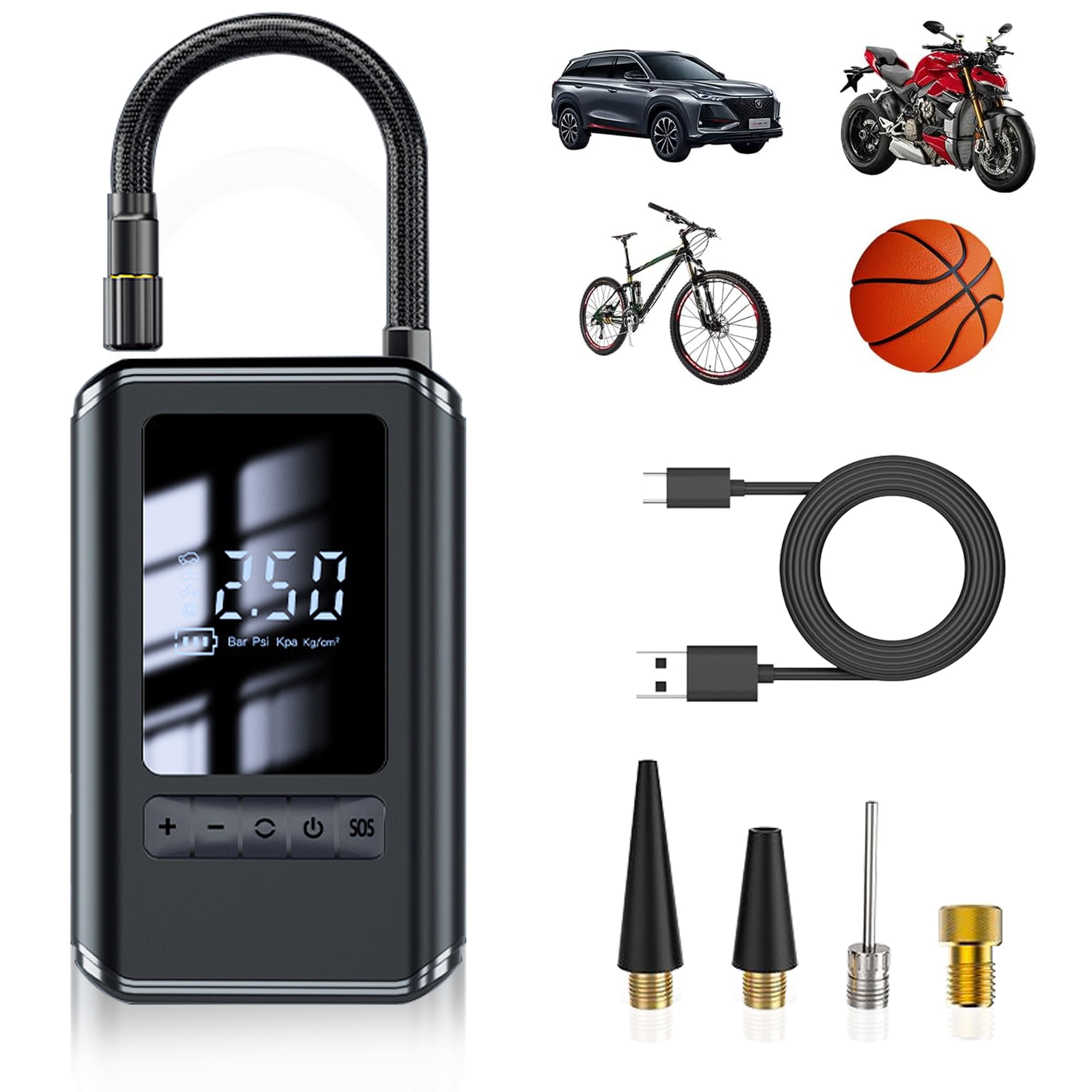 AOMBOO Tire Inflator Portable Air Compressor, for Car Tires with