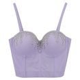 thumbnail image 1 of AOMPMSDX 2 Pack Tank Tops For Women Sexy Deep V With Encrusted Shape And Shape Sexy Hot Girl Nightclub Top Purple Elegant Summer Camisole Shirts M, 1 of 3