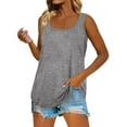 thumbnail image 1 of AOMPMSDX 2 Pack Womens Tank Tops T-Shirtgreat Daily Wear For Women 2024 Wardrobe Grey Dressy Casual Cami Blouse XXL, 1 of 7