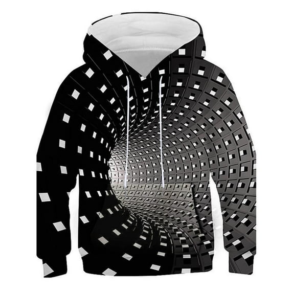 AOMPMSDX 2 To12 Year Boys Girls 3D Printed Fashion Pullover Sweatshirts Novelty Pattern Hoodies Kids Hoodies And Sweatshirts Black 130(7 Years-8 Years)