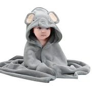 AOMPMSDX Animal Hooded Soft Children's Hooded Cloak Cartoon Baby Coral Kids Bath Towel
