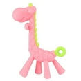 thumbnail image 1 of AOMPMSDX Baby Care Children's Soft Silicone Giraffe Teether Holder Baby Teething Molar Stick Toy Pink One Size, 1 of 2