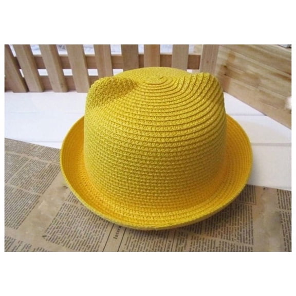 AOMPMSDX Baby Care Summer Baby Hat Cap Children Breathable Hat Straw Hat Kids Hat Boy Girls Hats Yellow One Size