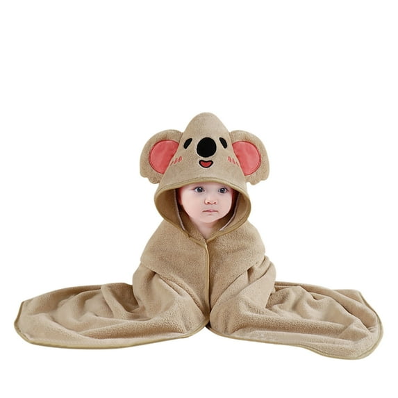 AOMPMSDX Baby Hooded Bath Towel Cartoon Bathrobe Baby Soft Coral Towel For Boy Girl Shower