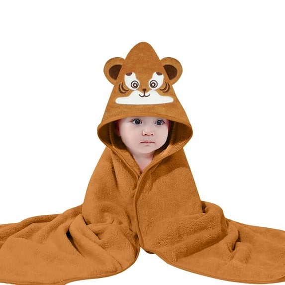AOMPMSDX Baby Hooded Bath Towel Cartoon Bathrobe Baby Soft Coral Towel For Boy Girl Shower