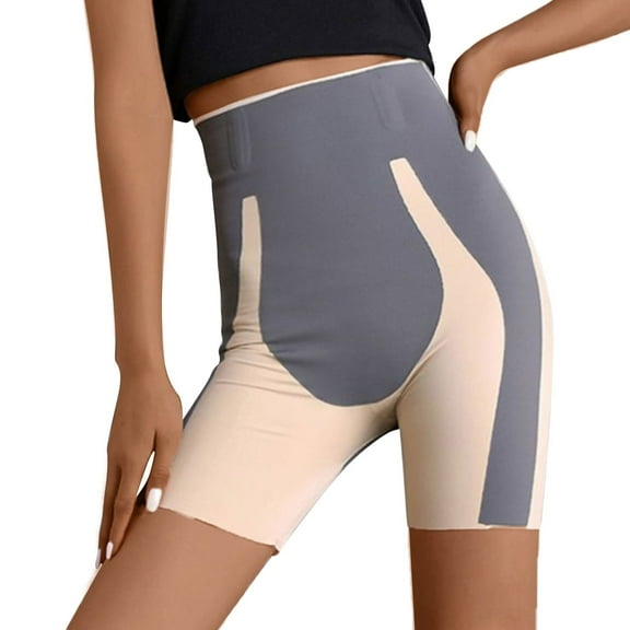 AOMPMSDX Belly Drawing Pants Corset Waist Lifting High Waist Suspension Pants Summer Outside Wear Five Points Yoga Sports Pants Beige L
