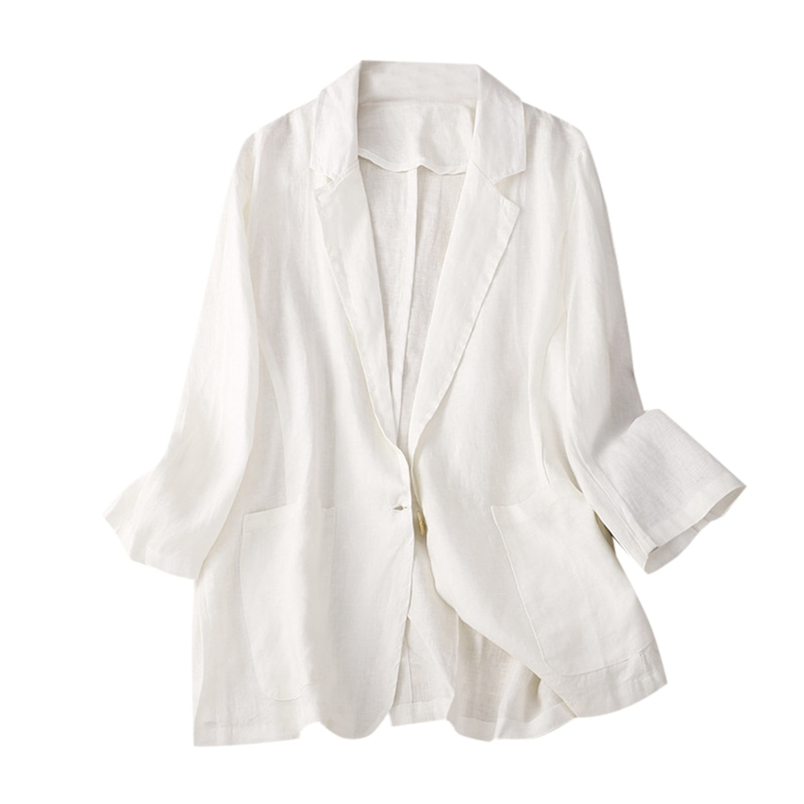 AOMPMSDX Blazers & Suit Jackets For Women Ladies' Artistic Retro Cotton