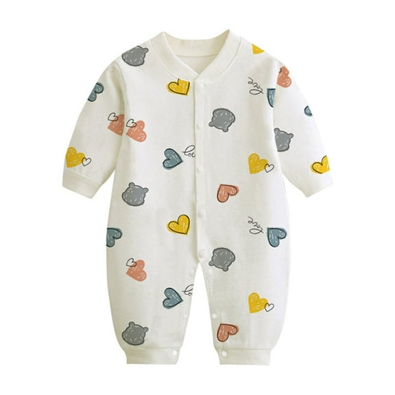 AOMPMSDX Boys Bodysuits Baby Boy Cotton Print Romper Jumpsuit Playsuits Outfits Beige 9 Months-12 Months
