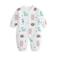 thumbnail image 1 of AOMPMSDX Boys Bodysuits Baby Boy Girl Cotton Print Romper Jumpsuit Playsuits Outfits Light Blue 0 Months-3 Months, 1 of 3